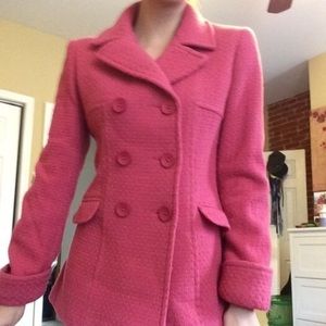 Pink Textured Pea Coat